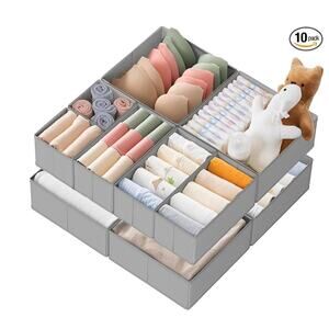 Criusia Drawer Organizer 6 pack gray